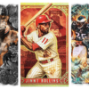 Collage of Spector's paintings depicting professional athletes.