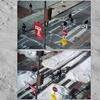 Overhead images of a campus intersection before and after the snow.