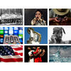 An animated GIF of several images, such as Tupac, Michael Jackson and the American flag, to illustrate various classes.