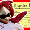 A graphic of Hooter with a note saying register to vote