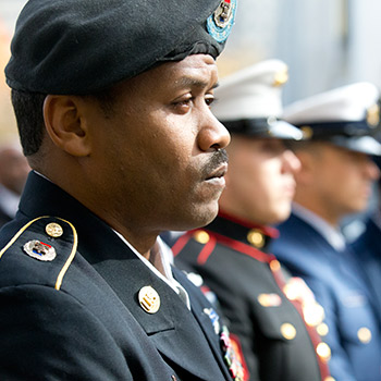 Members of the Armed Services celebrating Veterans Day.