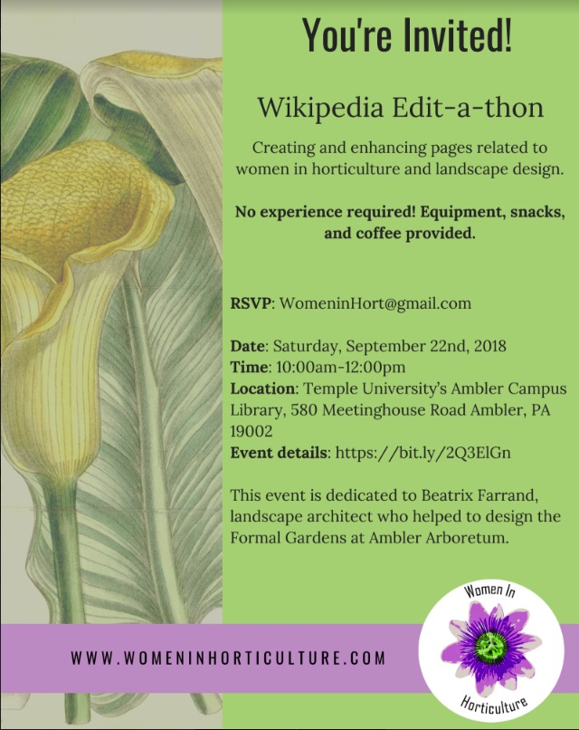 Youre invited! Wikipedia Edit-a-thon at Temple Universitys Ambler Campus Library